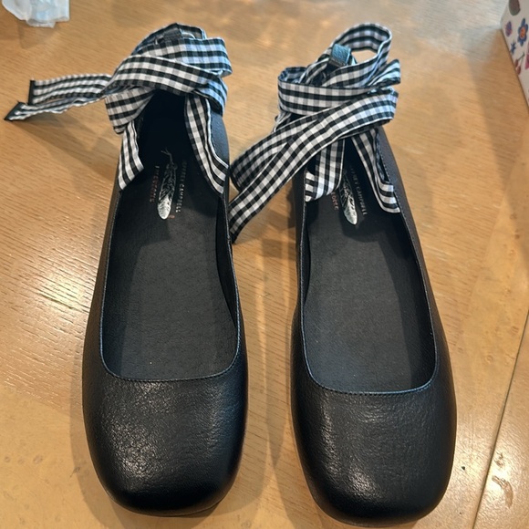 Free People Jeffrey Campbell That’s a wrap ballet flats black white gingham - Picture 5 of 9